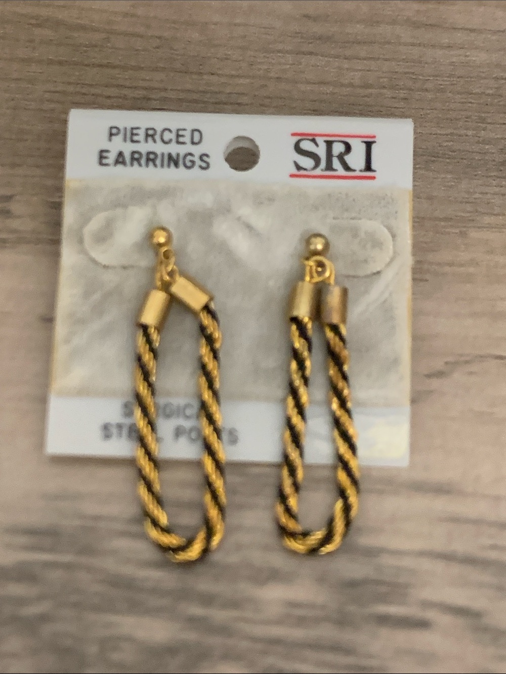 Gold-Tone Twisted Rope Drop Earrings